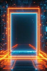 A background for an online store, modern style with blue and orange lights