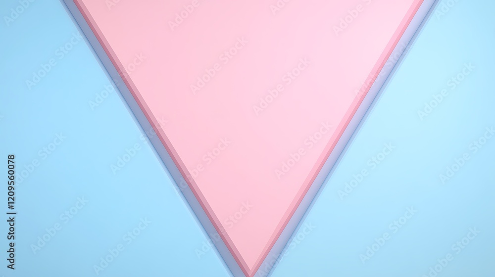 Poster geometric abstract background in pink and blue color scheme displaying modern minimalist design patt