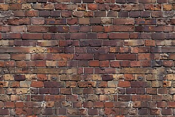 Photo of Old brown brick wall. Background texture for backdrops or mapping