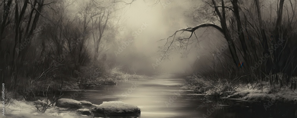 Poster a monochromatic image with subtle variations in tone, creating a sense of mood and atmosphere.