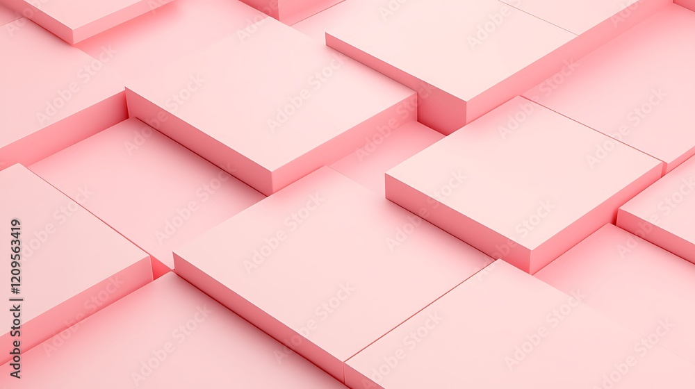 Aufkleber soft pink geometric background with layered rectangular shapes for modern design and creative projec