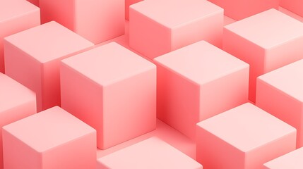 Obraz premium Soft Pink Cubes on a Light Background Creating a Modern and Minimalist Abstract Design Visual Aesthetic