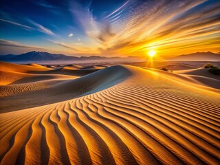 Naklejka premium Blurry Desert Dunes: Soft Focus Sand Dune Landscape Photography