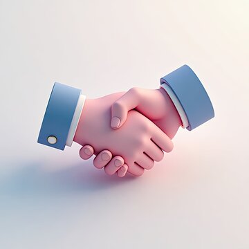 An isometric depiction of a 3d Handshake icon  