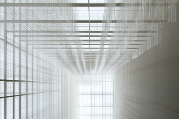 White hanging threads in geometric space.