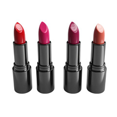 Obraz premium Four Lipstick Shades Beauty Makeup Cosmetics Red Pink Coral BeautyProduct