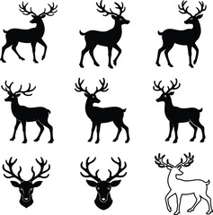deer silhouette collection