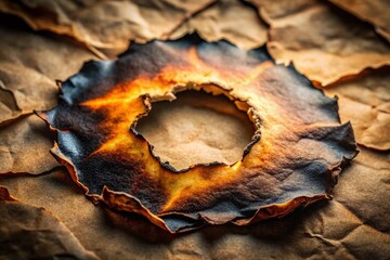 Burnt Paper with Hole - Grunge Food Photography Background Texture