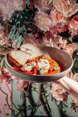 Delicious and hot dishes with meat