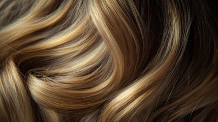 Fototapeta premium Close-up of Wavy Blonde and Brown Hair