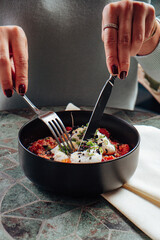 Hot with sauces and toppings