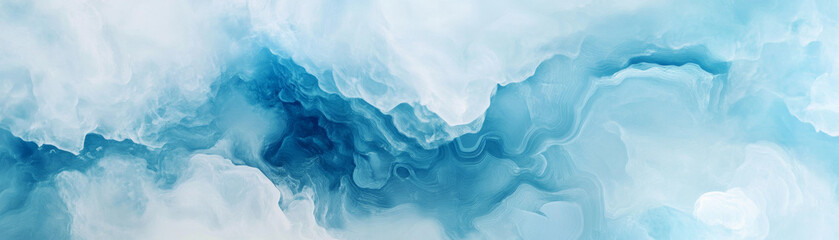 Obraz premium Abstract blue background with soft, flowing shapes and textures, creating serene and calming atmosphere. Ideal for various design projects