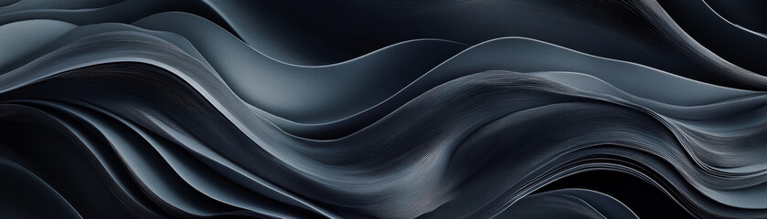 Obraz premium Dark background with flowing abstract contour lines creating sense of depth and movement. smooth curves evoke feeling of tranquility and elegance
