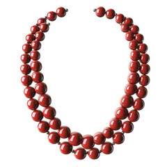 Obraz premium Red bead necklace heart shape abstract background,