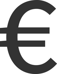 Euro currency symbol in black
