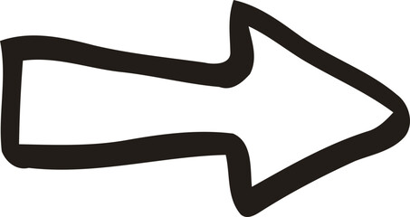 Hand-drawn bold outlined arrow pointing right
