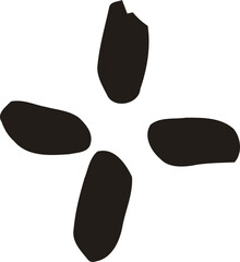 Hand-drawn four-petal flower illustration