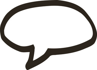 Hand-drawn speech bubble outline illustration