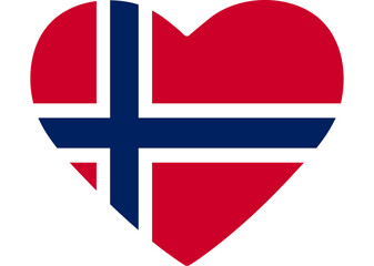 Obraz premium Norwegian Flag in Heart Shape Design