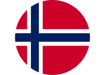Obraz premium Norwegian Flag in Circular Design