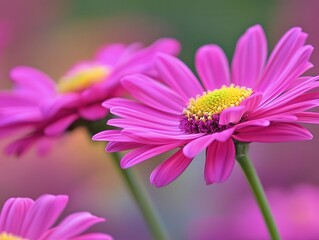 Obraz premium Vibrant daisies bloom in a colorful garden during a sunny afternoon in spring
