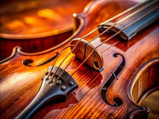 Fototapeta premium Close-up of Violin F-Hole Detail, Exquisite Wood Grain and Acoustic Instrument Craftsmanship