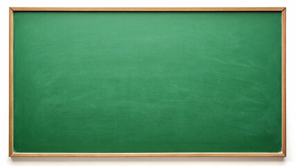 Blank blackboard green board chalkboard with a green wooden frame, ready for writing education concept green background 