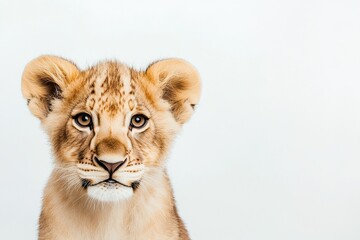 Obraz premium Close up of baby lion head resting. World Wildlife day.