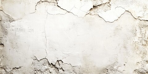 Obraz premium Aged white wall background with cracked texture showing dark and light variations in the surface with a subtle rustic appearance and detailed imperfections