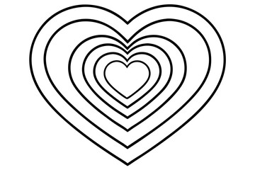 Elegant Layered Heart Line Art Collection