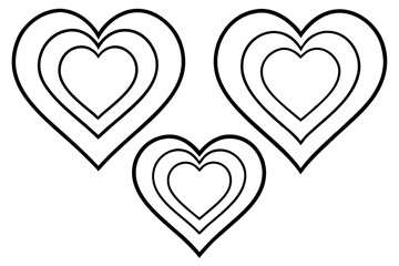 Elegant Layered Heart Line Art Collection