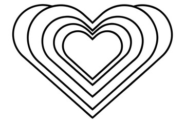 Elegant Layered Heart Line Art Collection