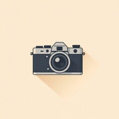 Classic vintage camera on beige