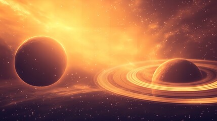 Obraz premium Alien planet and abstract background with circle
