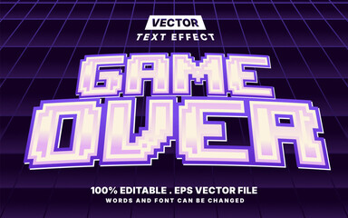 Purple game over  editable text effect