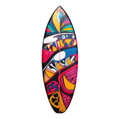 Vibrant Surfboard Bold Designs on transparent background.