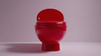 A vibrant red toilet on a clean white background for a bold design statement