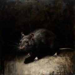 Nocturnal Rat: A Dark and Dramatic Portrait