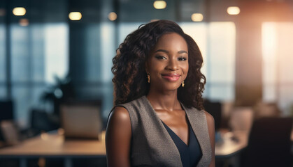 Smiling business woman in an office