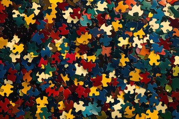 Colorful Puzzle Pieces Scattered Together Forming A Background