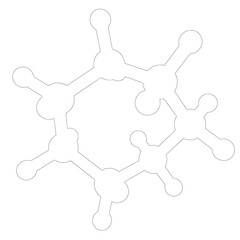 Organic molecule line illustration
