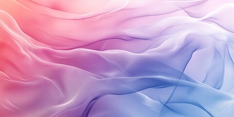 Obraz premium Soft chiffon texture background featuring flowing layers in gradient shades of pink and blue with smooth, ethereal curves creating depth and tranquility.