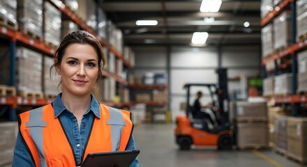 Construction materials manager overseeing warehouse inventory operations (Industry)