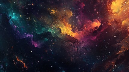 Cosmic Nebula with Vibrant Colors