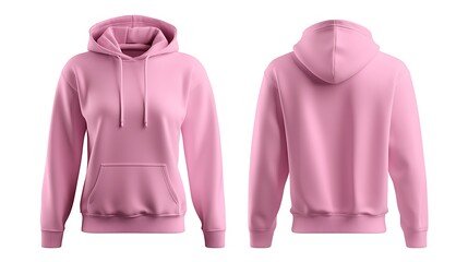 Pink Hoodie Mockup Front and Back View