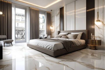 A stunning blend of comfort and style in a luxurious bedroom.