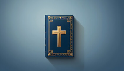 Fototapeta premium Bible with golden cross for Easter worship
