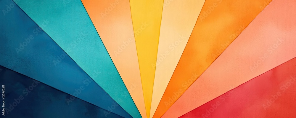 Poster starburst watercolor concept. vibrant color gradient pattern with smooth, blended hues creating a ch