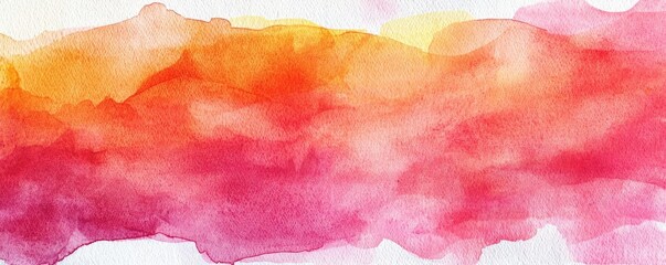 Obraz premium Splash watercolor concept. A vibrant watercolor splash featuring warm tones of red, orange, and pink, ideal for design.