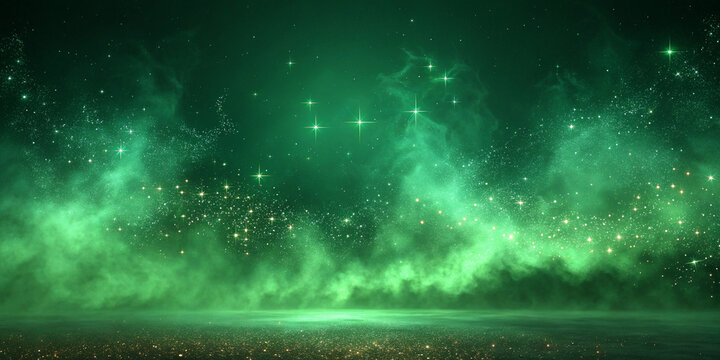 Fototapeta A Fantastic Green Smoke Background for Magical Effects